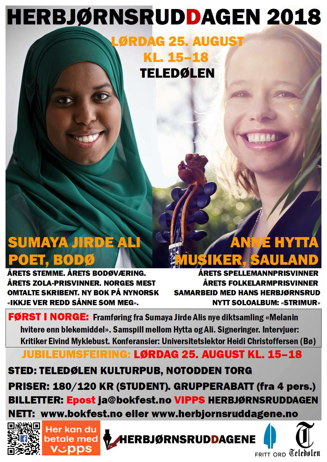 Opplev Sumaya Jirde Ali og Anne Hytta i samspill: Lytt til Herbjørnsruddagen 2018!